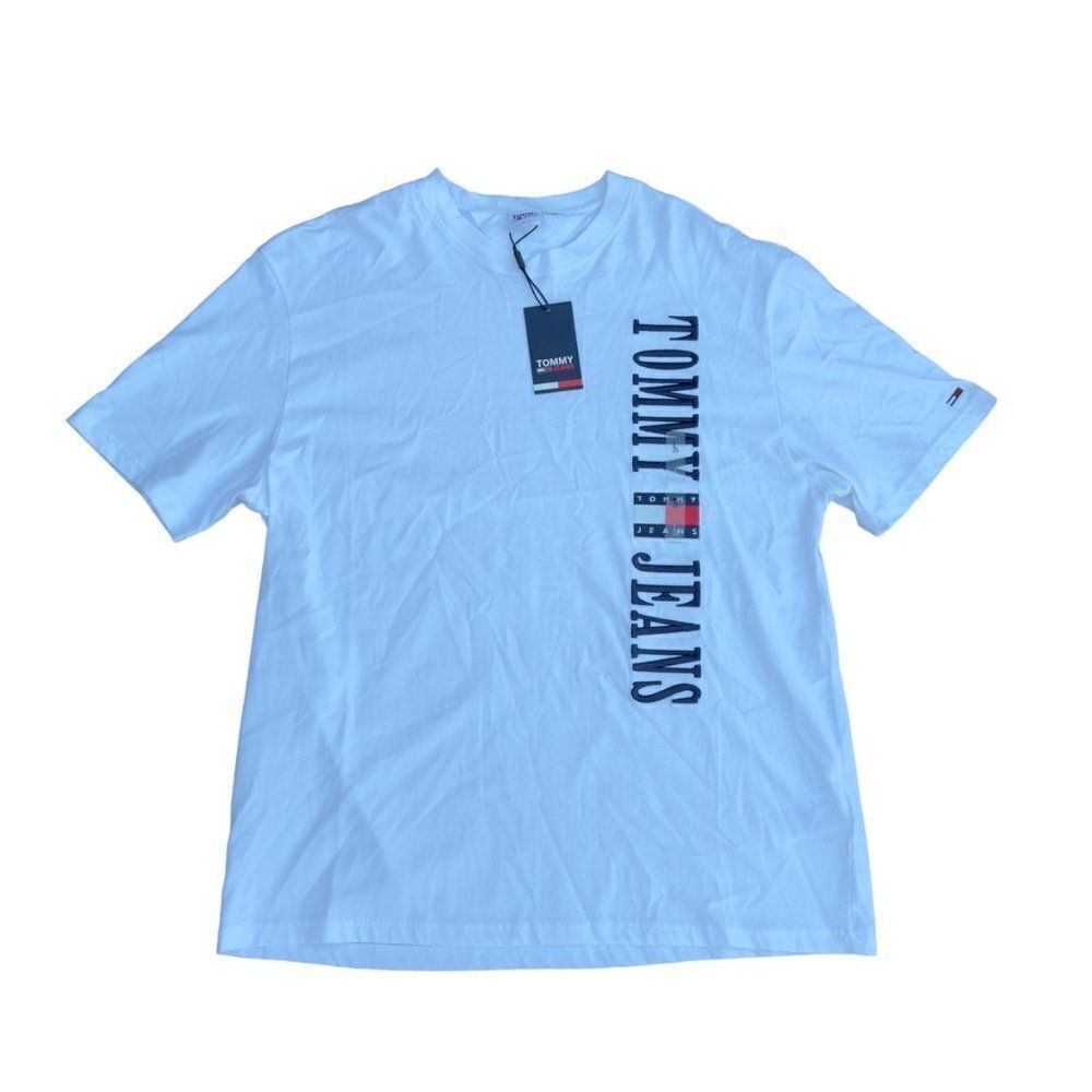 Tommy Jeans Retro Skater Embroidered Logo T-Shirt White DM15152 Men's L